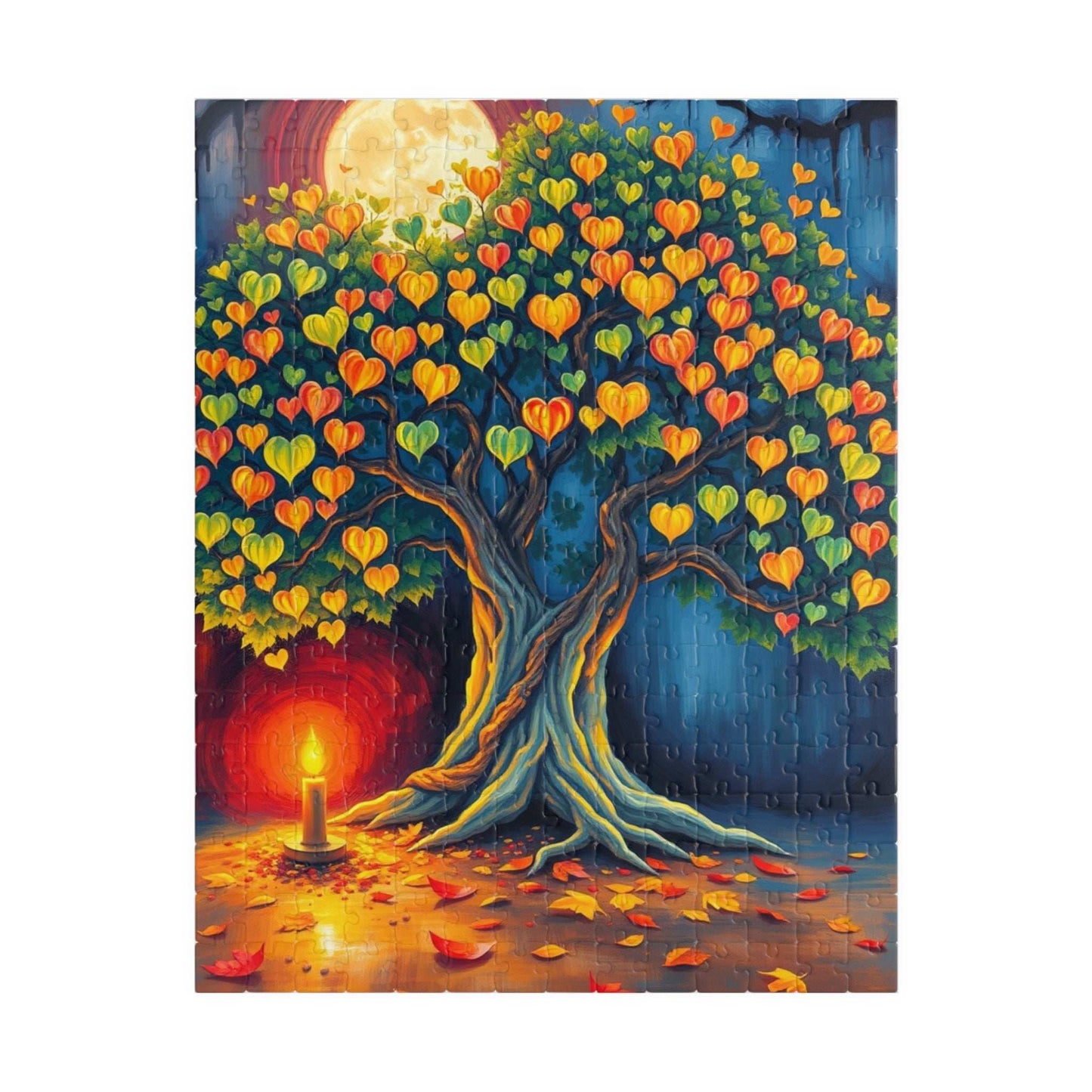 Majestic Bodhi Tree Puzzle for Adults - Heart-Shaped Leaves Design, Puzzle Lover Gift for Friends, Home Entertainment, Mental Exercise 252 pcs (Vertical) Puzzle The Puzzle Chest