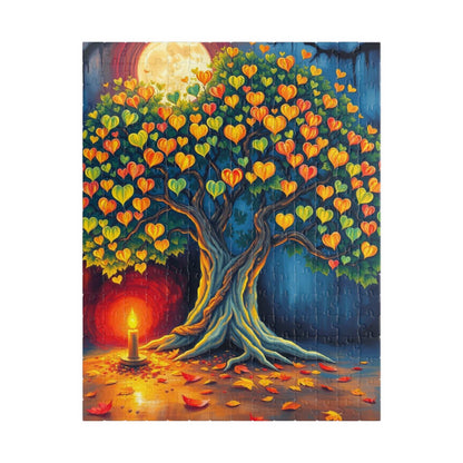 Majestic Bodhi Tree Puzzle for Adults - Heart-Shaped Leaves Design, Puzzle Lover Gift for Friends, Home Entertainment, Mental Exercise 252 pcs (Vertical) Puzzle The Puzzle Chest