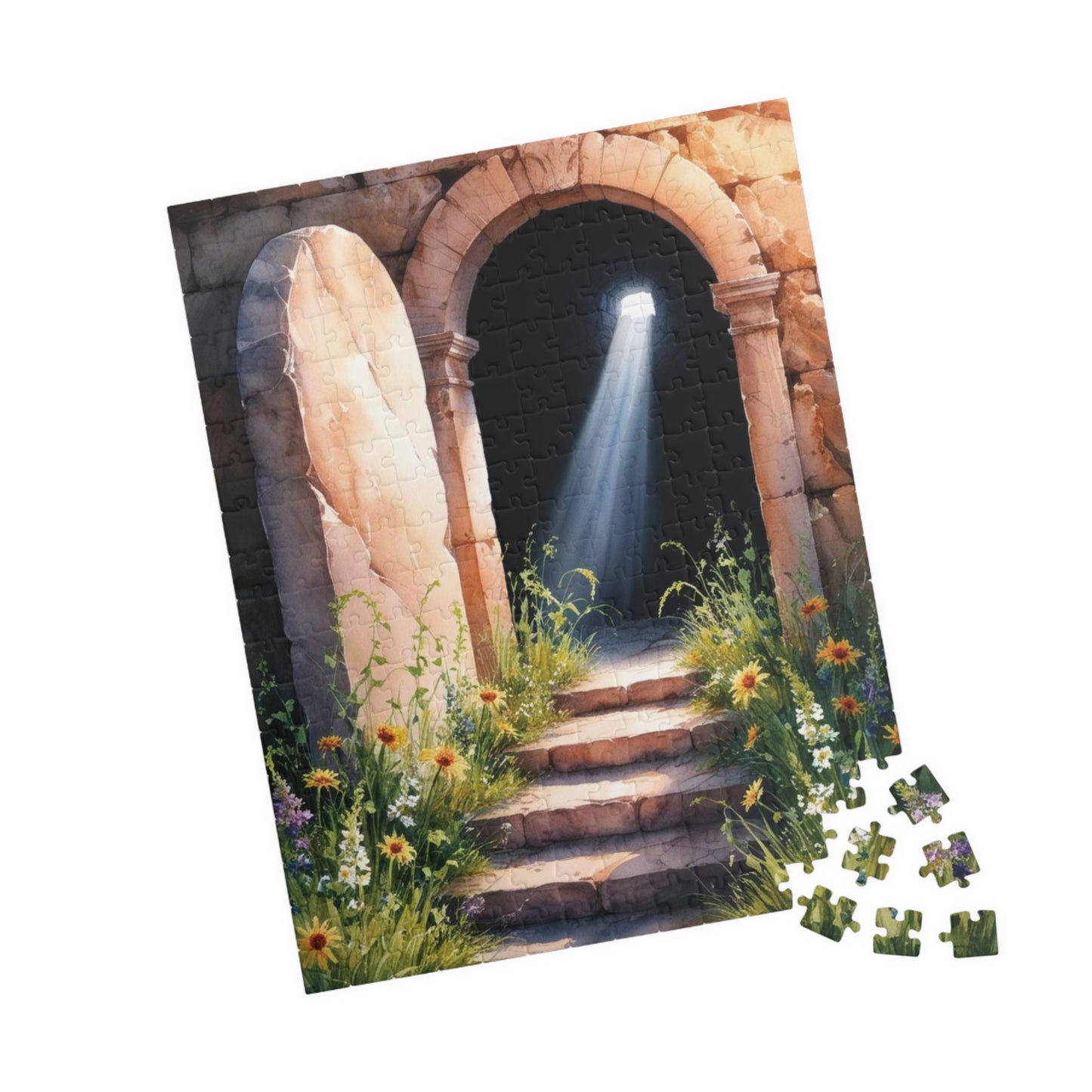 Religious Themed Puzzle, Bible Stone Tomb Puzzle, Christian Puzzle Enthusiasts, Easter Gift, Spiritual Jigsaw, Resurrection Scene Puzzle Puzzle The Puzzle Chest