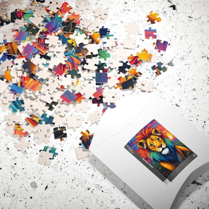 Vibrant Lion Jigsaw Puzzle, Colorful Animal Jigsaw Game for Family Fun, Kids and Adults, Gift for Friends, Home Entertainment, Brain Teaser Puzzle The Puzzle Chest