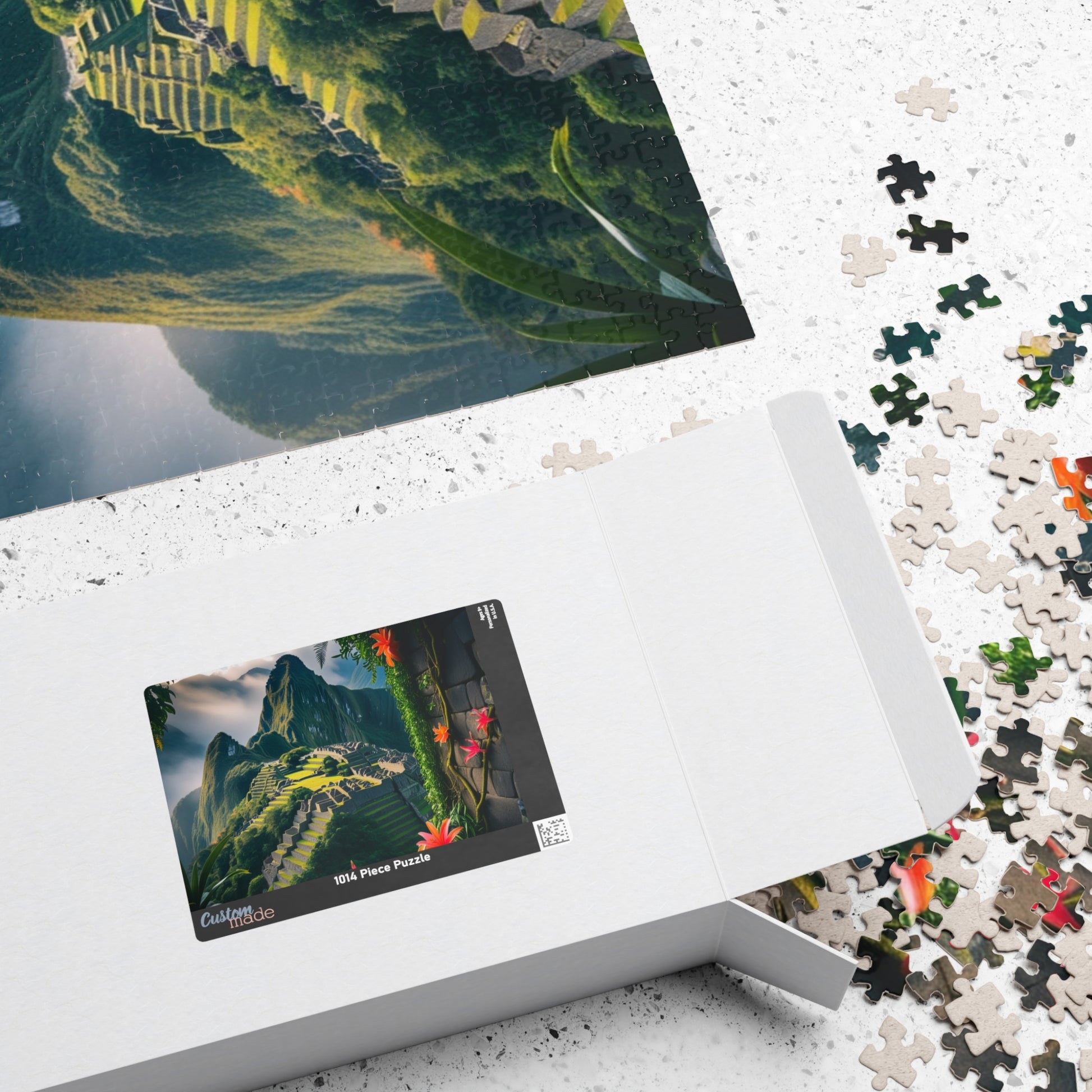 Machu Picchu Historic Landmark Puzzle, Jungle Vines Tropical Flowers, South American Travel Jigsaw Game, Nature Inspired Puzzle Lover Gift Puzzle The Puzzle Chest