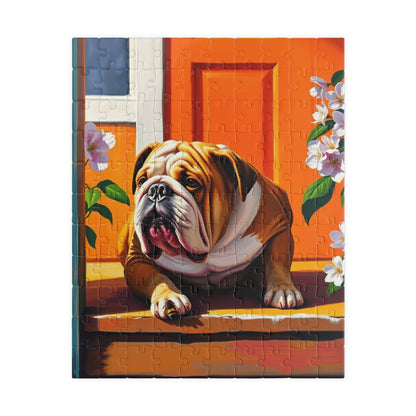 Bulldog Jigsaw Puzzle - Pet Themed Activity, Perfect for Family Fun, Creative Home Entertainment, Gift for Friends and Dog Lovers 110 pcs (Vertical) Puzzle The Puzzle Chest