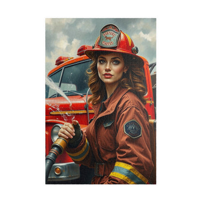 Woman Firefighter Jigsaw Puzzle - 110-1014 Piece | Holiday or Birthday Gift for Firefighters, Fun Family Game Night, Mindfulness Activity 1014 pcs (Vertical) Puzzle The Puzzle Chest