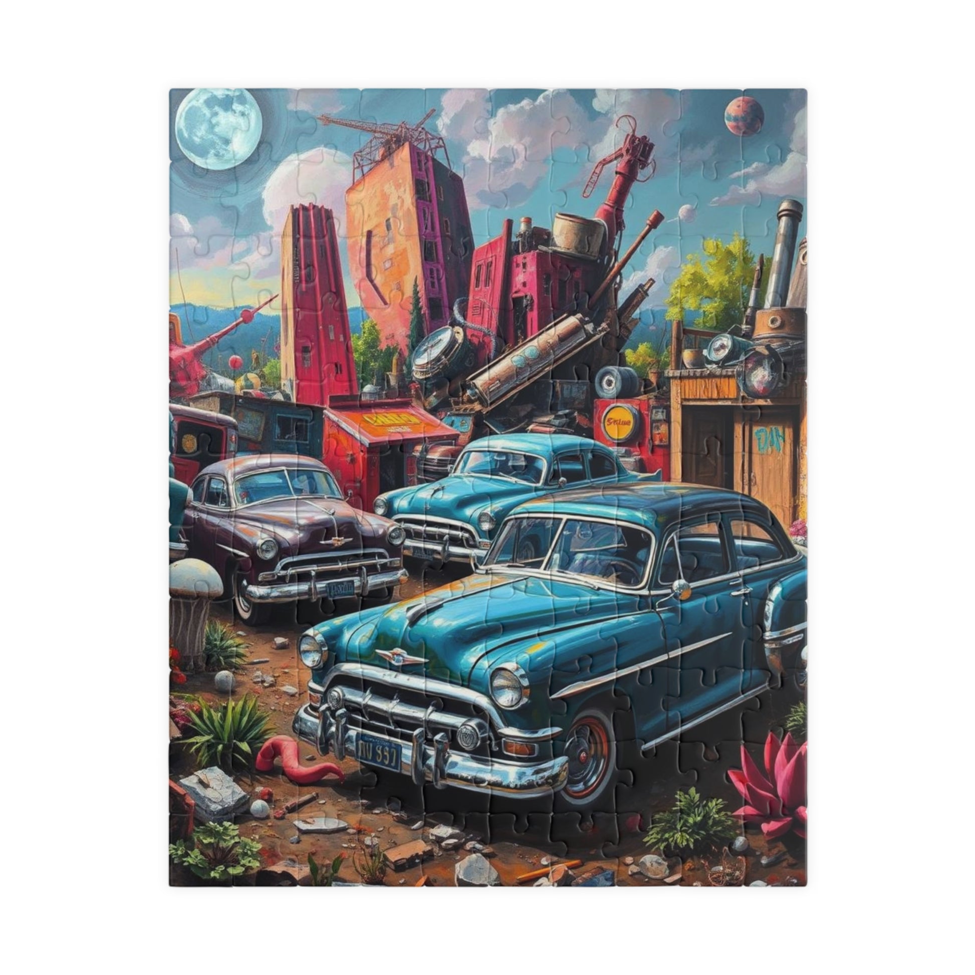 Vintage Car Jigsaw Puzzle - Retro Automobile Artwork, Nostalgic Vehicle 110 pcs (Vertical) Puzzle The Puzzle Chest