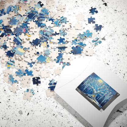 Winter Tree of Wishes Jigsaw Puzzle, 110-1014 Piece Holiday Gift for Friend, Family Activity, Christmas Winter Scene Cozy Home Entertainment