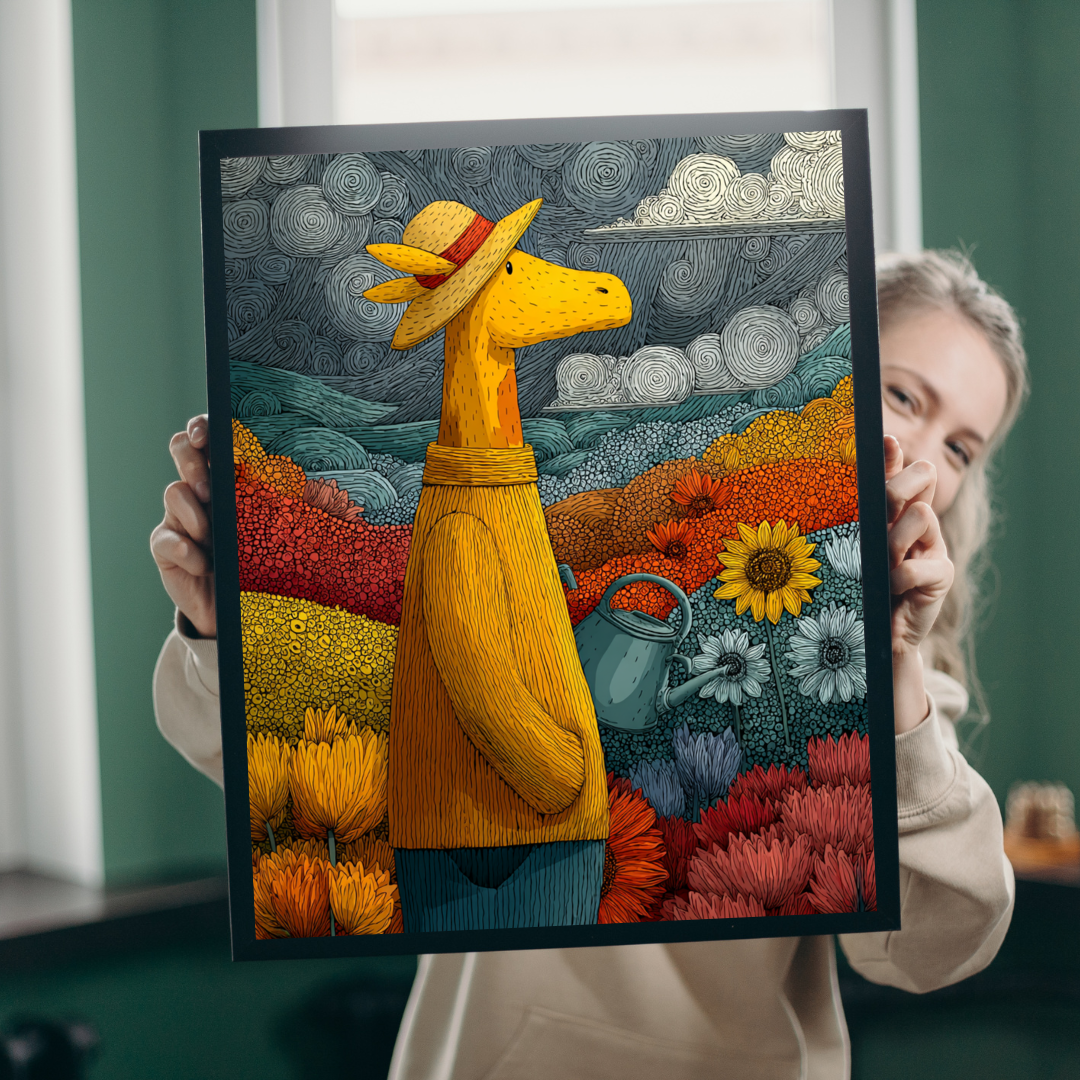 Giraffe Gardener Jigsaw Puzzle, Wildlife Themed Puzzle for Adults and Kids, Family Game, Gift for Animal Lovers Puzzle The Puzzle Chest