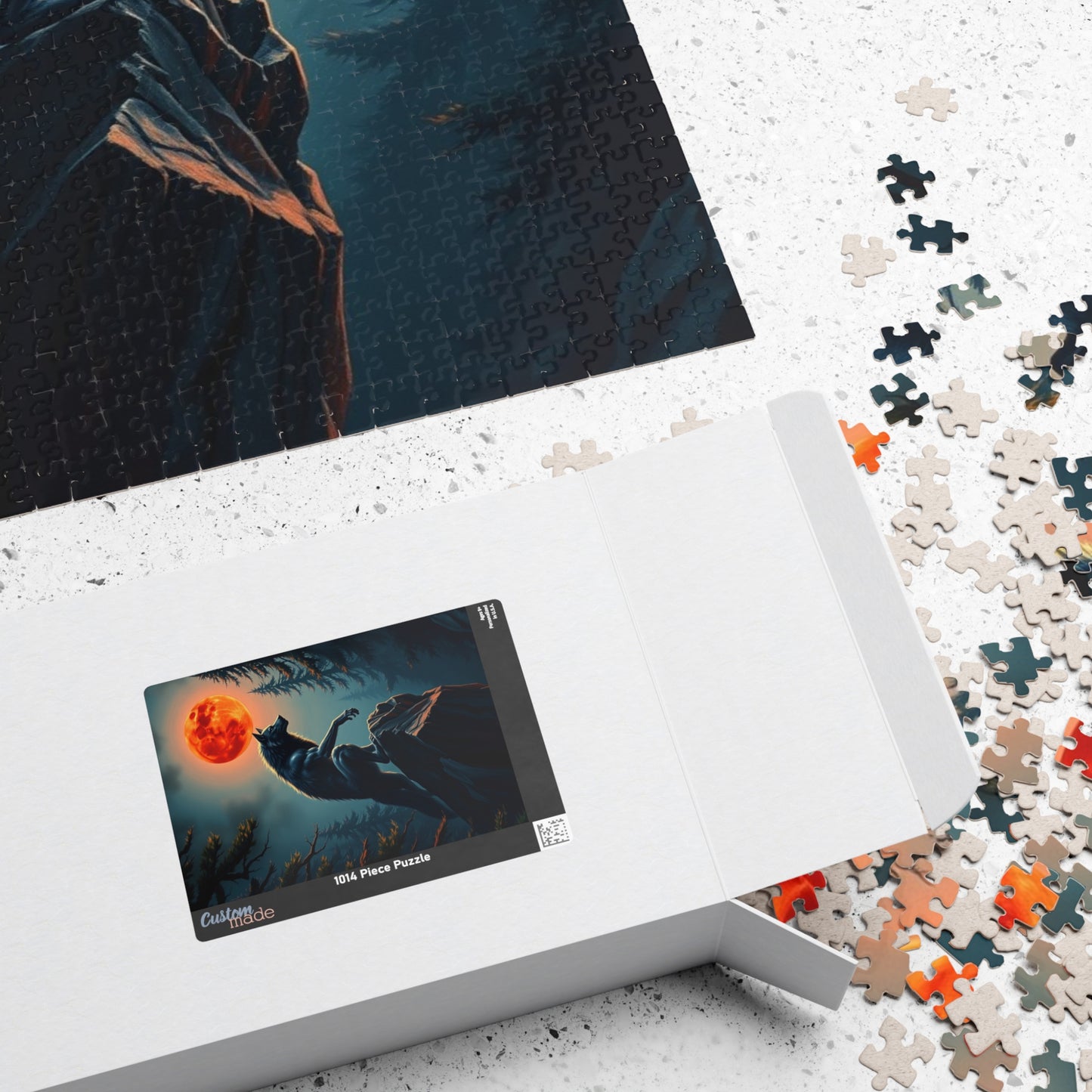 Moonlit Wolf Puzzle - Jigsaw Game for Nature and Animal Lovers, Creative Gift Idea for Friends, Cozy Night In, Family Activity Brain Teaser