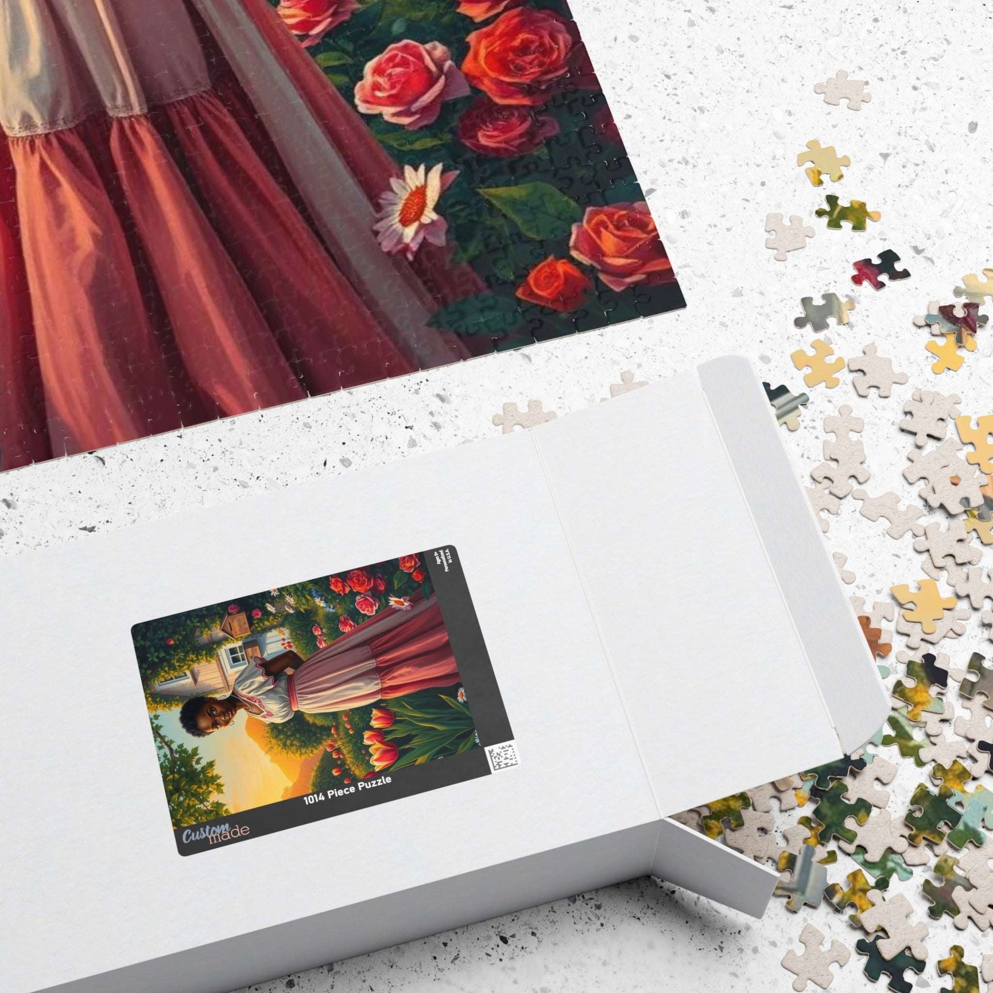 Garden Serenity Jigsaw Puzzle - Black Woman Illustration, Afrocentric Art Puzzle The Puzzle Chest