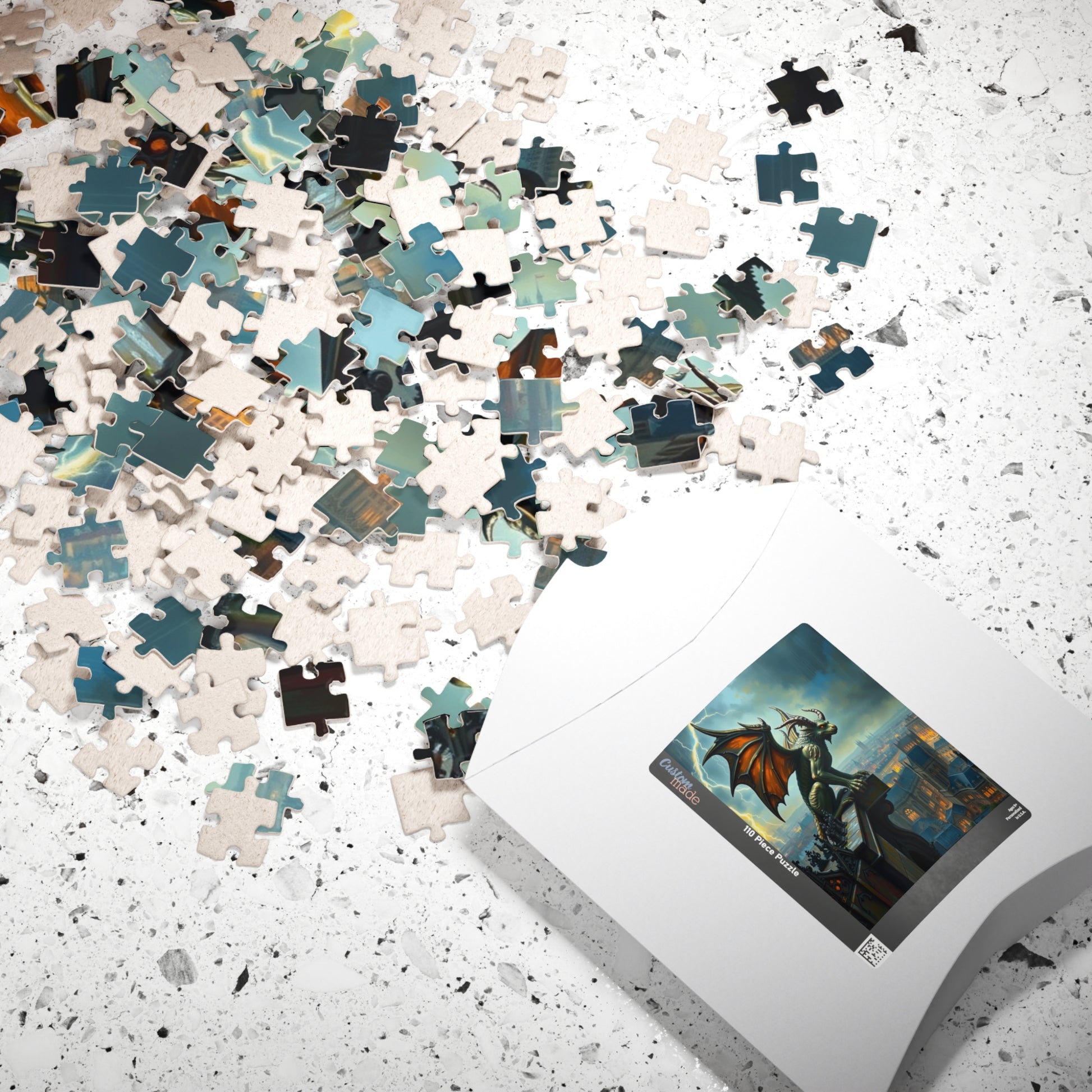 Mythical Creature Jigsaw Puzzle - Gothic Gargoyle Design, Fantasy Home Decor, Gift for Puzzle Lovers, Halloween Activities Brain Teaser Puzzle The Puzzle Chest