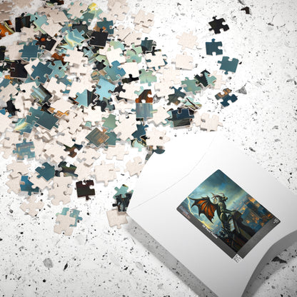 Mythical Creature Jigsaw Puzzle - Gothic Gargoyle Design, Fantasy Home Decor, Gift for Puzzle Lovers, Halloween Activities Brain Teaser Puzzle The Puzzle Chest