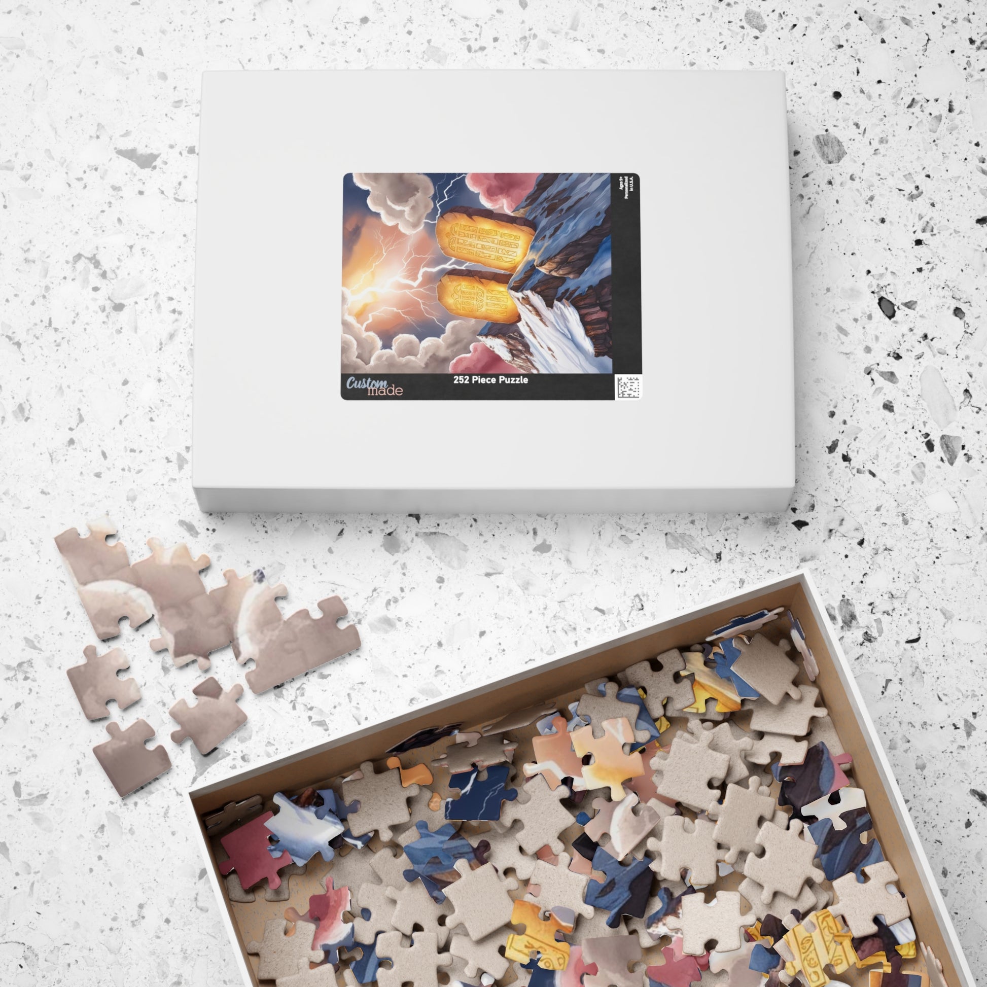 The Ten Commandments Puzzle, Stone Tablets on Mount Sinai, Religious Jigsaw, Christian Faith-Based Gift for Puzzle Lover, Bible-Themed Game Puzzle The Puzzle Chest