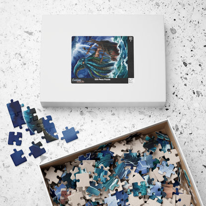 Kraken Puzzle, Mythical Creature Colossal Sea Monster Jigsaw, Pirate Ship Stormy Ocean Theme Tabletop Game for Adult Entertainment, Hobby