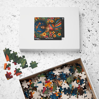 Vibrant Floral Black Art Puzzle, African American Woman Jigsaw Game, Afrocentric Gift for Puzzle Lover, Mindfulness Activity, Brain Teaser Puzzle The Puzzle Chest