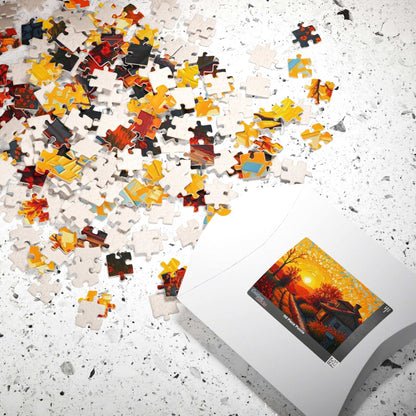 Sunset Cottage Puzzle, 110 to 1014-piece Jigsaw, Relaxing Home Entertainment, Gift for Puzzle Lover, Mindful Family Activity, Cozy Night In Puzzle The Puzzle Chest