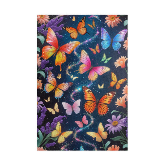 Floral Butterfly Collage Puzzle Whimsical, Colorful Butterflies Wildflowers Jigsaw Game, Family Bonding Activity, Nature Lover Gift 1014 pcs (Vertical) Puzzle The Puzzle Chest
