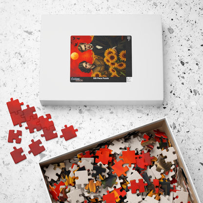 Vintage Sunflower Puzzle - Gothic Couple, Dark Fantasy Art Jigsaw Game, Creative Gift Idea for Friends, Family or Solo Fun, Brain Teaser Puzzle The Puzzle Chest
