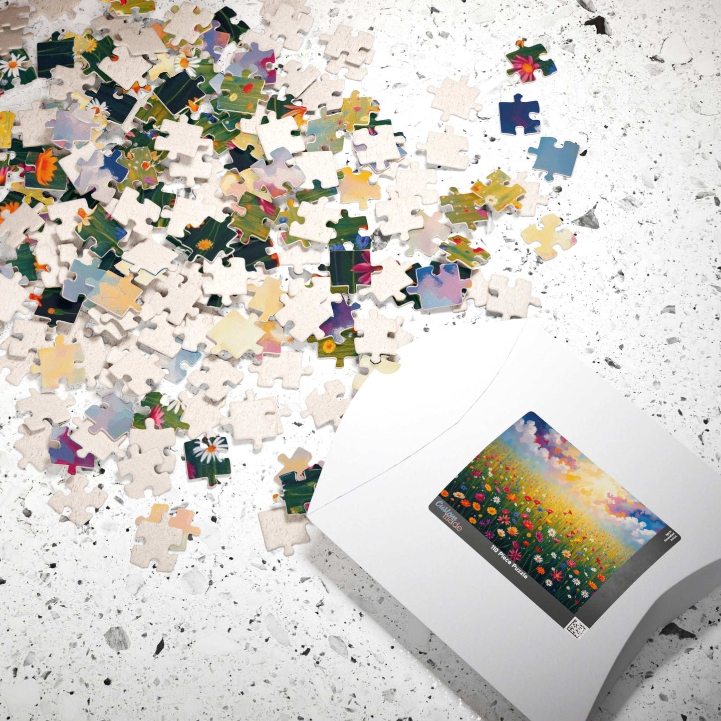 Colorful Flower Field Puzzle Beautiful Floral Jigsaw, Family Fun Home Entertainment Mindfulness Activity Gift for Nature Lover Brain Teaser Puzzle The Puzzle Chest