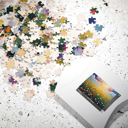 Colorful Flower Field Puzzle Beautiful Floral Jigsaw, Family Fun Home Entertainment Mindfulness Activity Gift for Nature Lover Brain Teaser Puzzle The Puzzle Chest