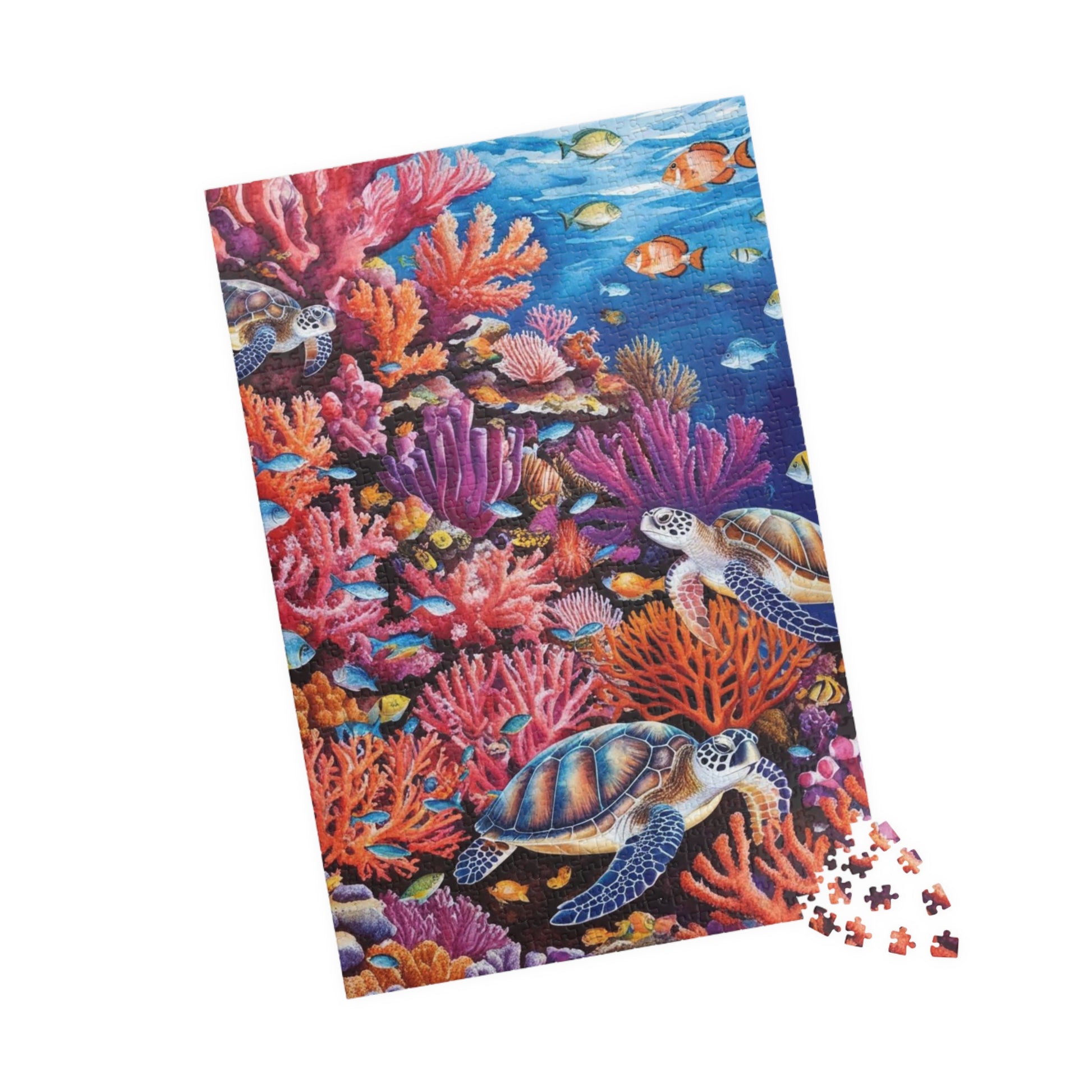Underwater Sea Turtles Jigsaw Puzzle, 520-Piece Ocean Coral Reef Fish, Meditation Game, Stress Relief Activity, Best Gift for Nature Lovers Puzzle The Puzzle Chest