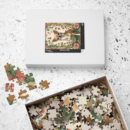 Chihuahua Floral Jigsaw Puzzle, William Morris-inspired 110-1014 Pieces, Fun Playful Intricate Pet Themed Game for Leisure Activity, Hobby