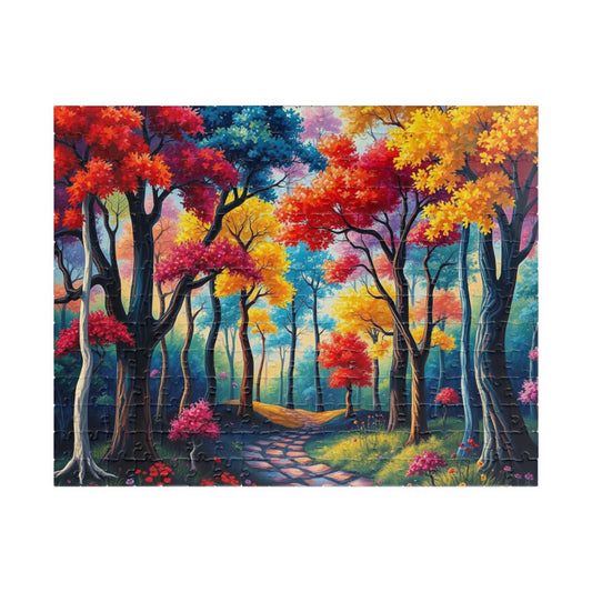 Autumn Woodland Puzzle - Landscape Jigsaw Game, Tranquil Fall Scenery, Family Game Night Gift for Nature Lover, Cozy Mindful Indoor Activity 252 pcs (Horizontal) Puzzle The Puzzle Chest
