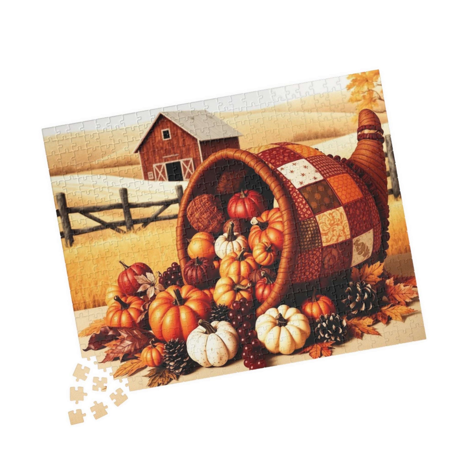 Cornucopia Jigsaw Puzzle - Fall Harvest Autumn Pumpkin Jigsaw Game 520 pcs (Horizontal) Puzzle The Puzzle Chest