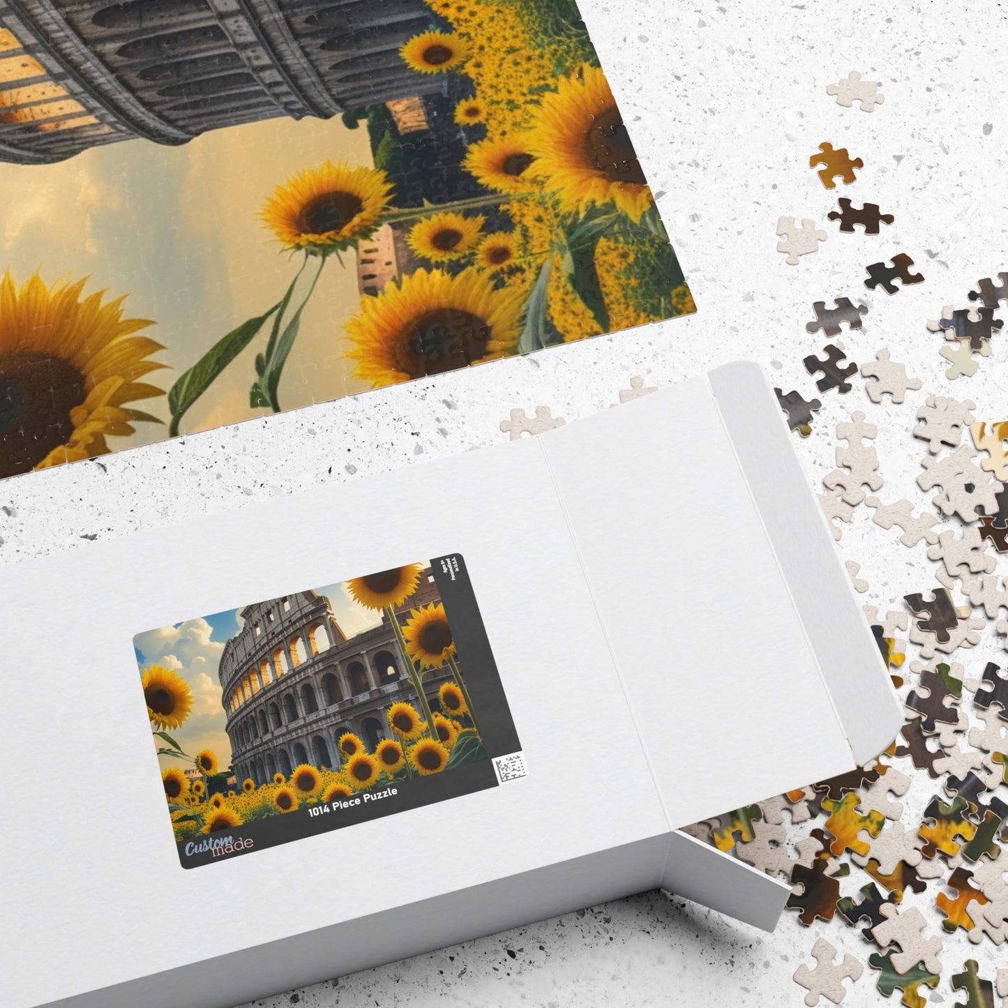 Jigsaw Puzzle, Ancient Colosseum and Sunflowers, 110 252 520 1014-Piece, Rome Italy, Creative Activity, Fun Family Game, Gift for Travelers Puzzle The Puzzle Chest