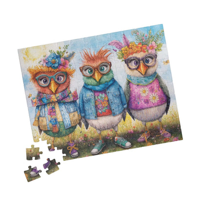 Fashionable Flock Jigsaw Puzzle, Cartoon Chicken Puzzle Ideal for Indoor Family Activity, Holiday Birthday Gift for Bird Lover, Brain Teaser Puzzle The Puzzle Chest