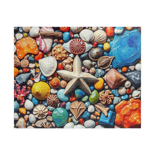 Coastal Keepsakes Jigsaw Puzzle - Seaside Treasure Summer Collage, Ocean-Themed Gift for Beach Lover, Friends, Family Game Brain Teaser 110 pcs (Horizontal) Puzzle The Puzzle Chest