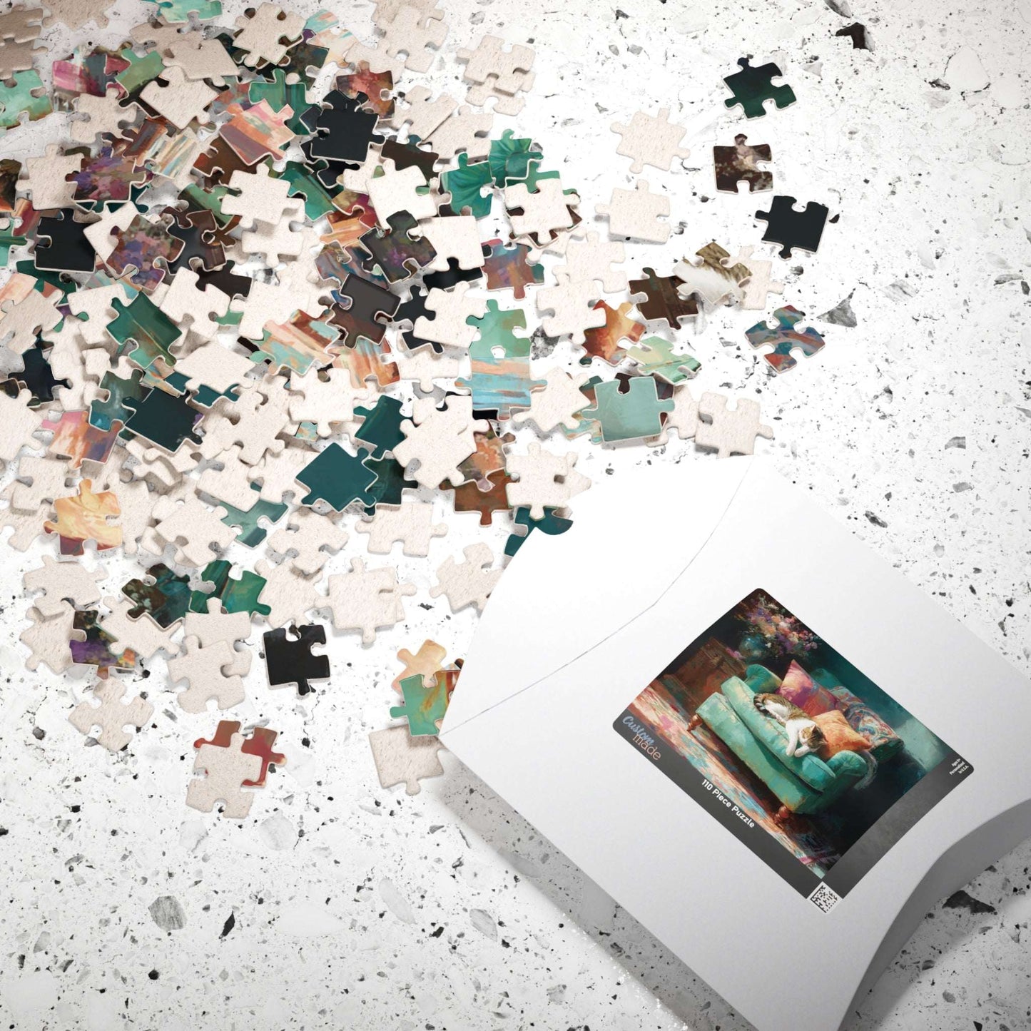 Sleeping Cat on Armchair Jigsaw Puzzle  | Animal Themed Jigsaw Game