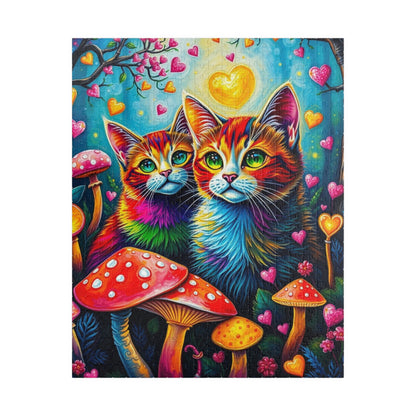 Whimsy Woods - Rainbow Cats and Pride Forest Jigsaw Puzzle, 110 to 1014-piece, Cat Lover Gift, Family Activity or Solo Fun, Brain Teaser 520 pcs (Vertical) Puzzle The Puzzle Chest