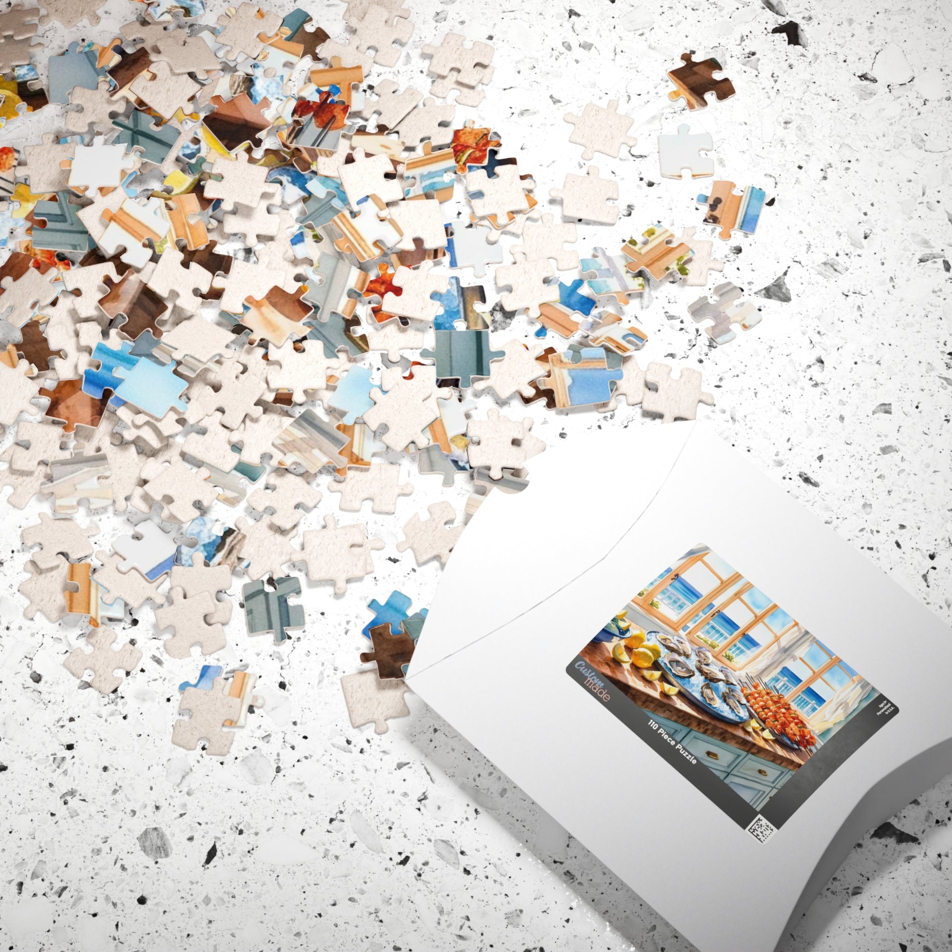 Coastal Kitchen Puzzle Gifted, Sea-food Themed Food Jigsaw Game, Kitchen Decor, Fun Family Activity for Game Night, Puzzle Lover Puzzle The Puzzle Chest