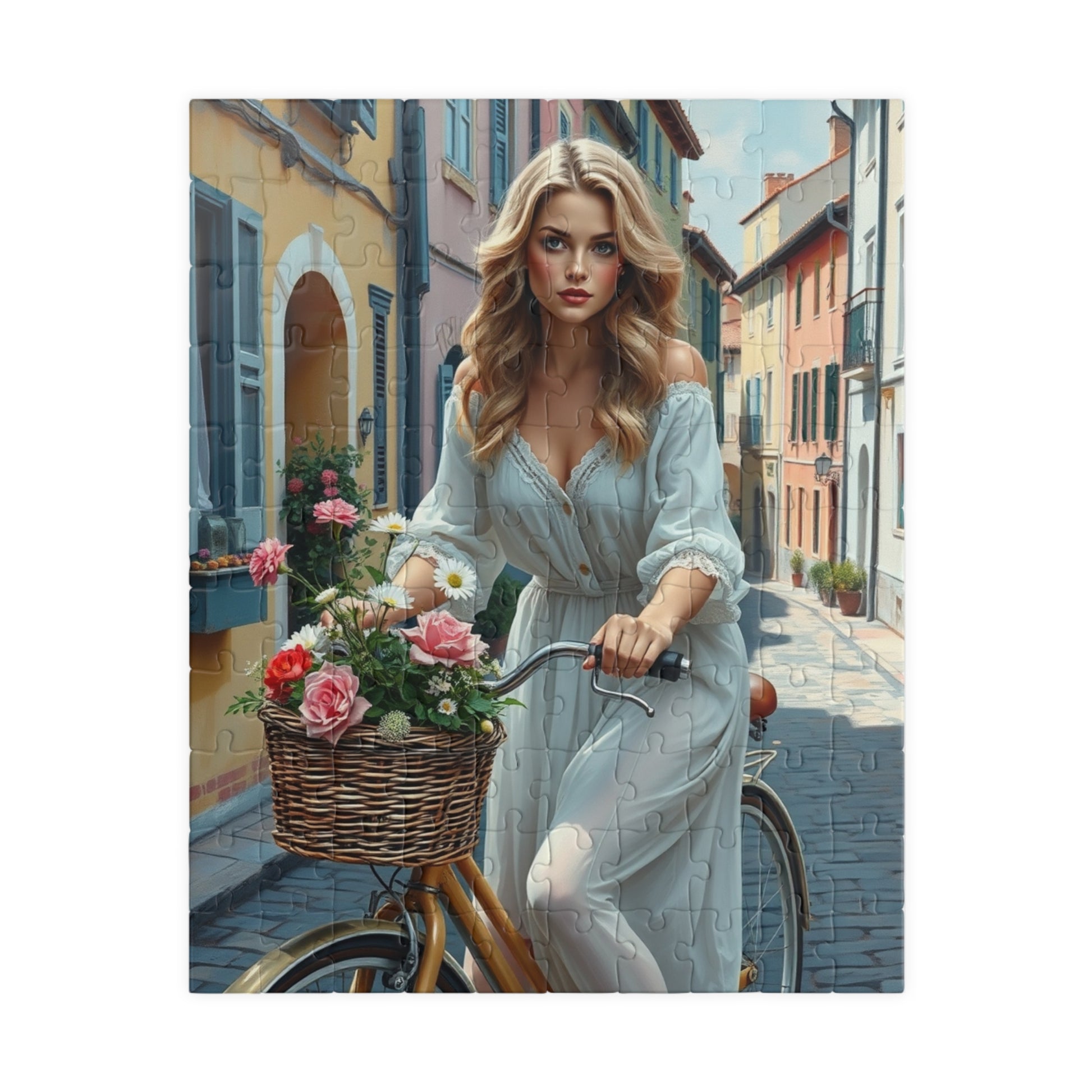 Vintage Bicycle Woman Jigsaw Puzzle 110 pcs (Vertical) Puzzle The Puzzle Chest