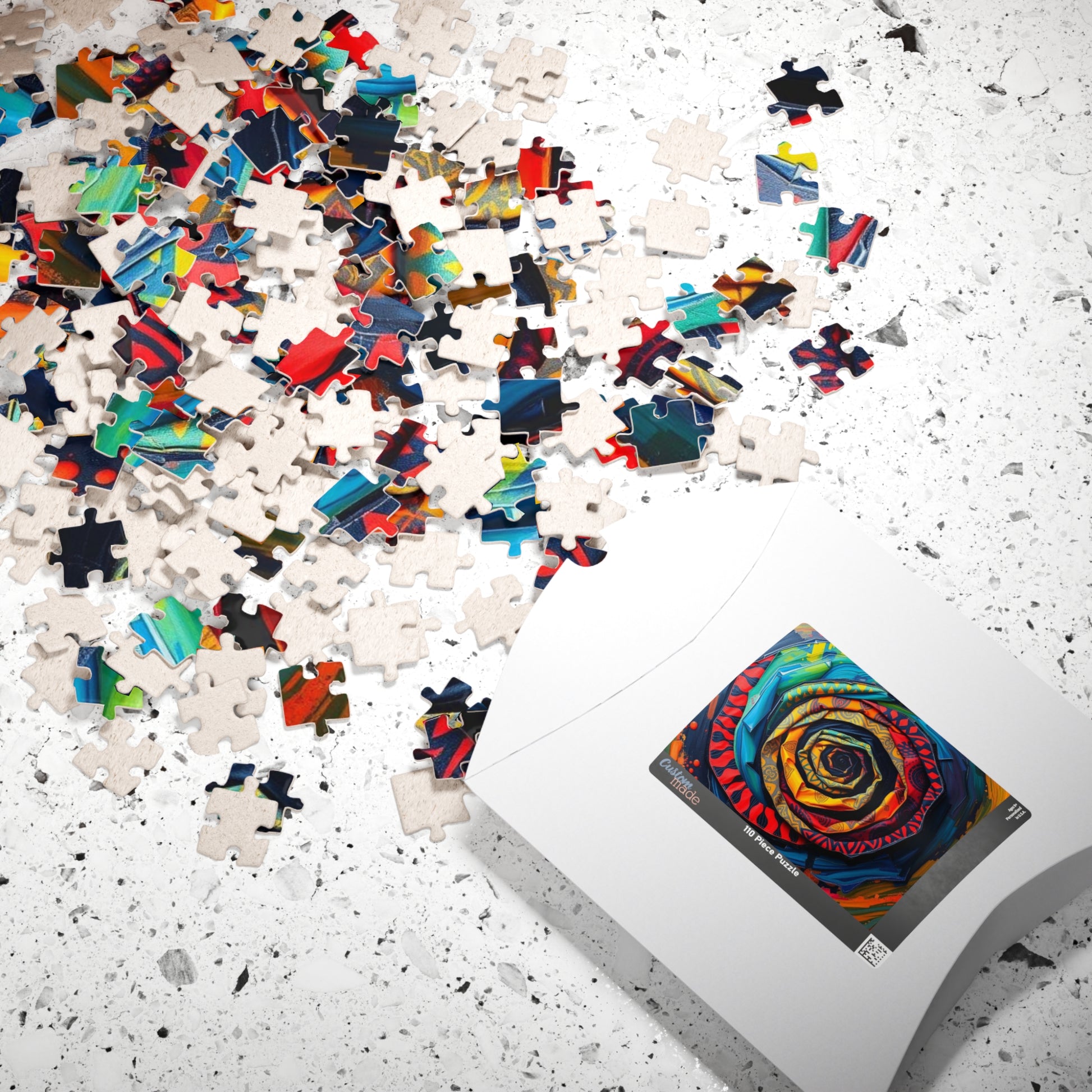 Colorful Spiral Rose Puzzle, 110-1014 pieces Abstract Jigsaw, Stress Relief Game, Gift for Adults, Family Game Night, Mindful Art Therapy Puzzle The Puzzle Chest