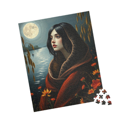 Mythical Selkie Puzzle, Moonlit Serene River Scene Jigsaw Game for Adults, Relaxing Unique Gift for Puzzles Lovers, 110-1014 Pieces Solo Fun