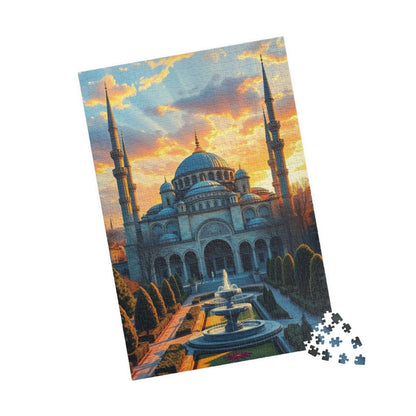 Blue Mosque Puzzle – Jigsaw of Istanbul Landmark, Islamic Architecture and Minarets 1014 pcs (Vertical) Puzzle The Puzzle Chest