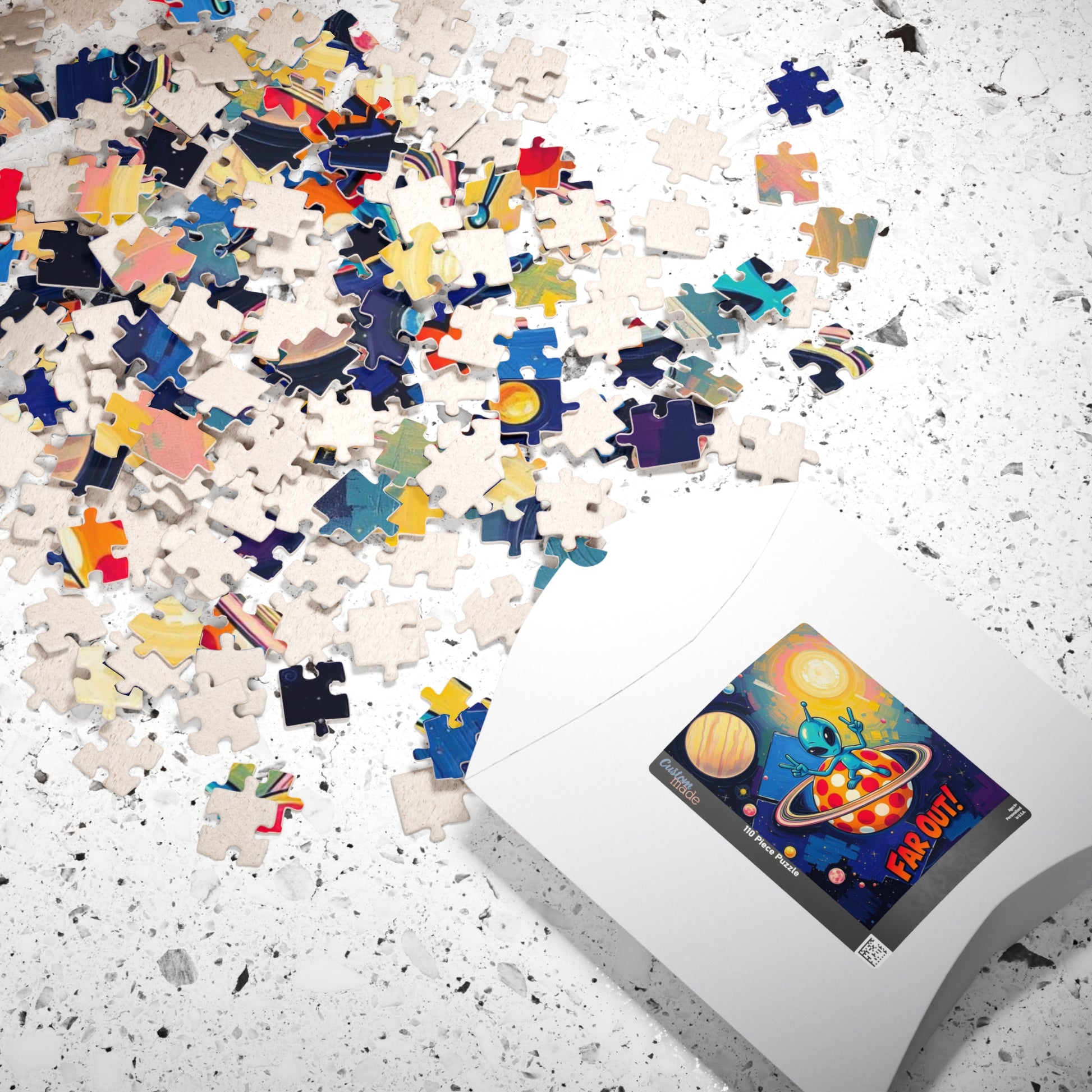 Far Out Alien Puzzle | Fun Space Theme Pop Art Jigsaw Educational Game, Cool Gift for Adults, Family Bonding Activity, Brain Teaser Puzzle The Puzzle Chest