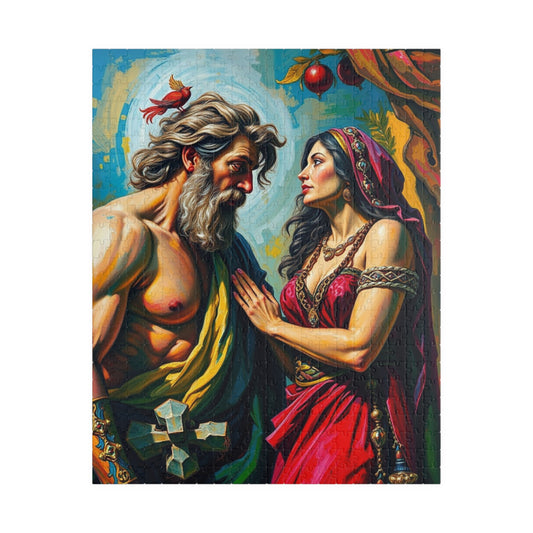 Biblical Puzzle, Samson and Delilah Jigsaw Game, Faith-Based Puzzle for Adults, Religious Gift, Family Game Night, Stress Reliever, Unique 520 pcs (Vertical) Puzzle The Puzzle Chest