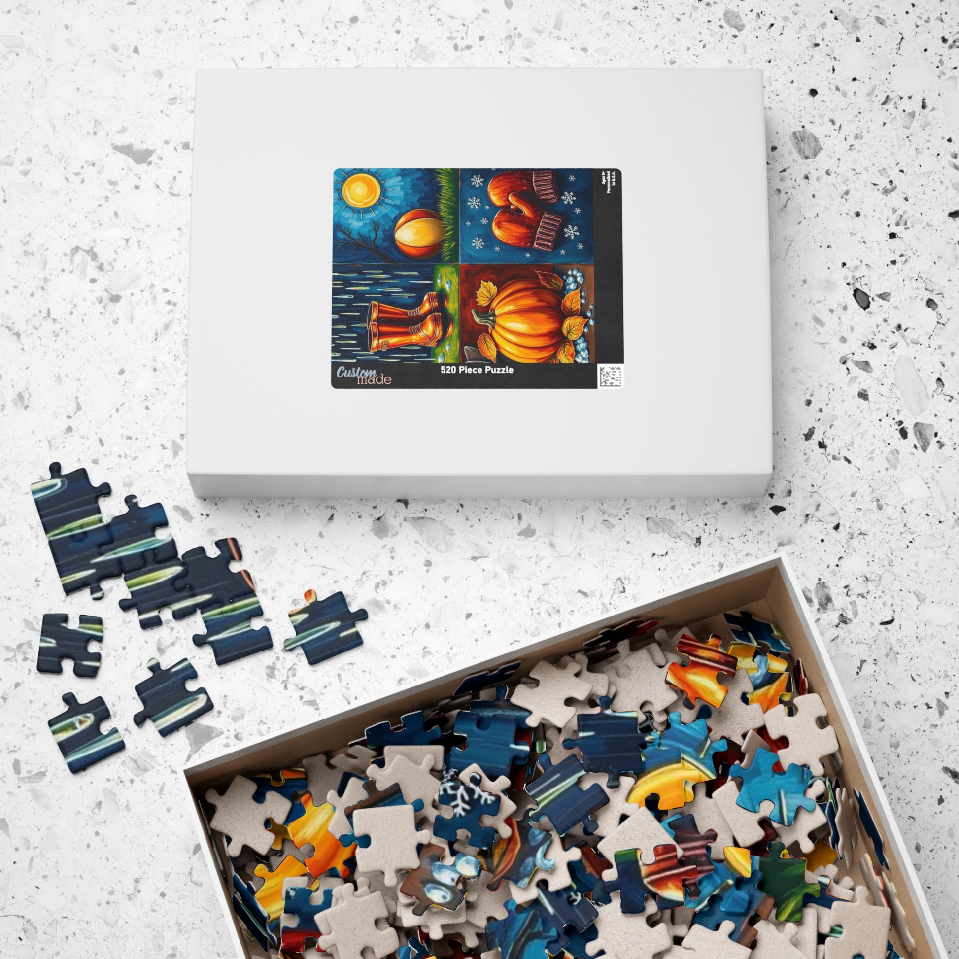Seasonal Vibes Puzzle Jigsaw Game, Nature-Inspired Themes for All-Year Fun, Perfect for Family Time, Mental Stimulation, or Gifting Puzzle The Puzzle Chest