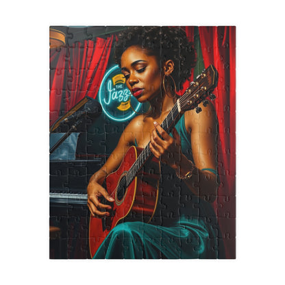 Black Jazz Singer Puzzle, 110-1014 Piece African American Woman Club Scene | Afrocentric Music Lover Gift, Family Game Night 110 pcs (Vertical) Puzzle The Puzzle Chest