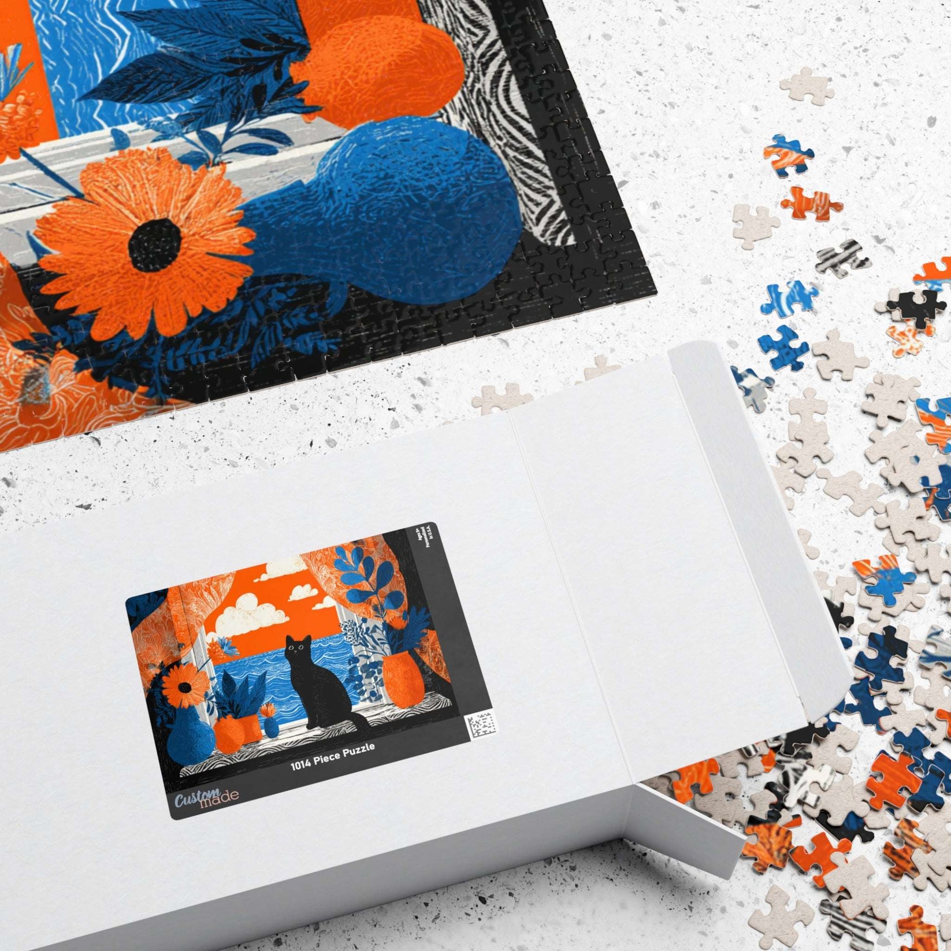 Black Cat by the Open Window – Fauvist Interior Cat Jigsaw Puzzle, Animal Theme Seaside Art Puzzle, Matisse-Inspired Puzzle The Puzzle Chest