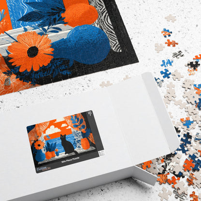 Black Cat by the Open Window – Fauvist Interior Cat Jigsaw Puzzle, Animal Theme Seaside Art Puzzle, Matisse-Inspired Puzzle The Puzzle Chest