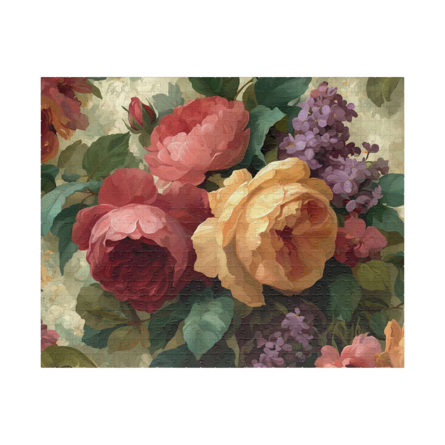 Floral Vintage Roses Jigsaw Puzzle