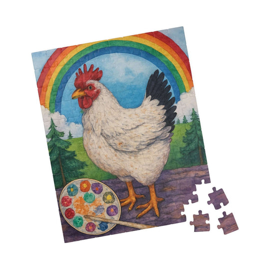 Creative Clucks Jigsaw Puzzle - Rainbow Chicken Artist 110 pcs (Vertical) Puzzle The Puzzle Chest