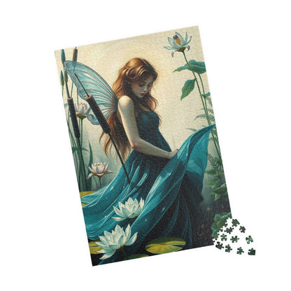 Lily Pond Secrets Fairy Puzzle, 110/252/520/1014-piece Fantasy Art Adult Jigsaw Game, Nature Lover Gift for Friend Holiday Birthday