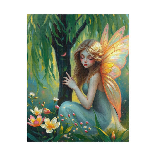 Fairy Under the Willow Jigsaw Puzzle - Enchanting Spring Garden Scene, Perfect for Adult Puzzle Lover, Gift for Friends, Family or Solo Fun
