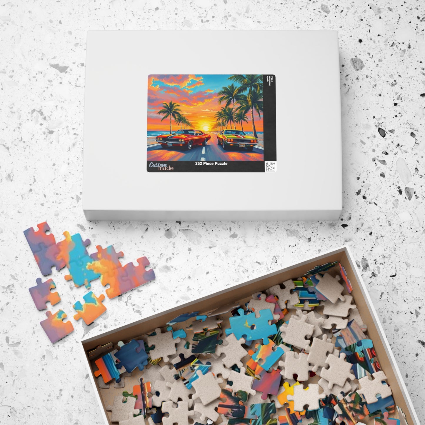 Vintage Car Puzzle: Retro Sunset Vibes, Nostalgic Holiday Birthday Gift for Friend Puzzle Lover, Family Fun Activity, Mindful Home Entertainment Puzzle The Puzzle Chest