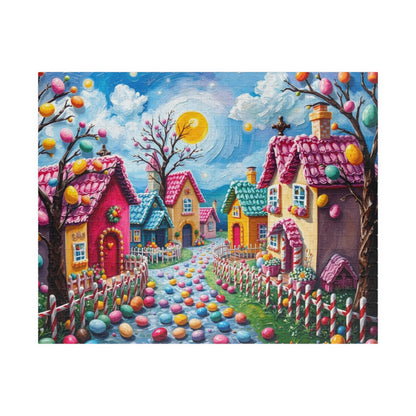 Candy Village Jigsaw Puzzle, Whimsical 110/252/520/1014-piece Easter Game for Adult Home Entertainment, Puzzle Lover Gift for Friends 520 pcs (Horizontal) Puzzle The Puzzle Chest