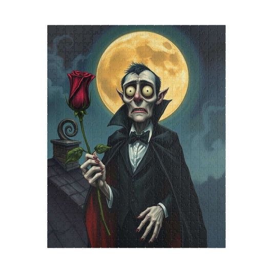 Spooky Vampire Themed Puzzle - Whimsical Gothic Art, Fun Halloween Activity, Unique Gift for Horror Lovers, Family Game Night 520 pcs (Vertical) Puzzle The Puzzle Chest