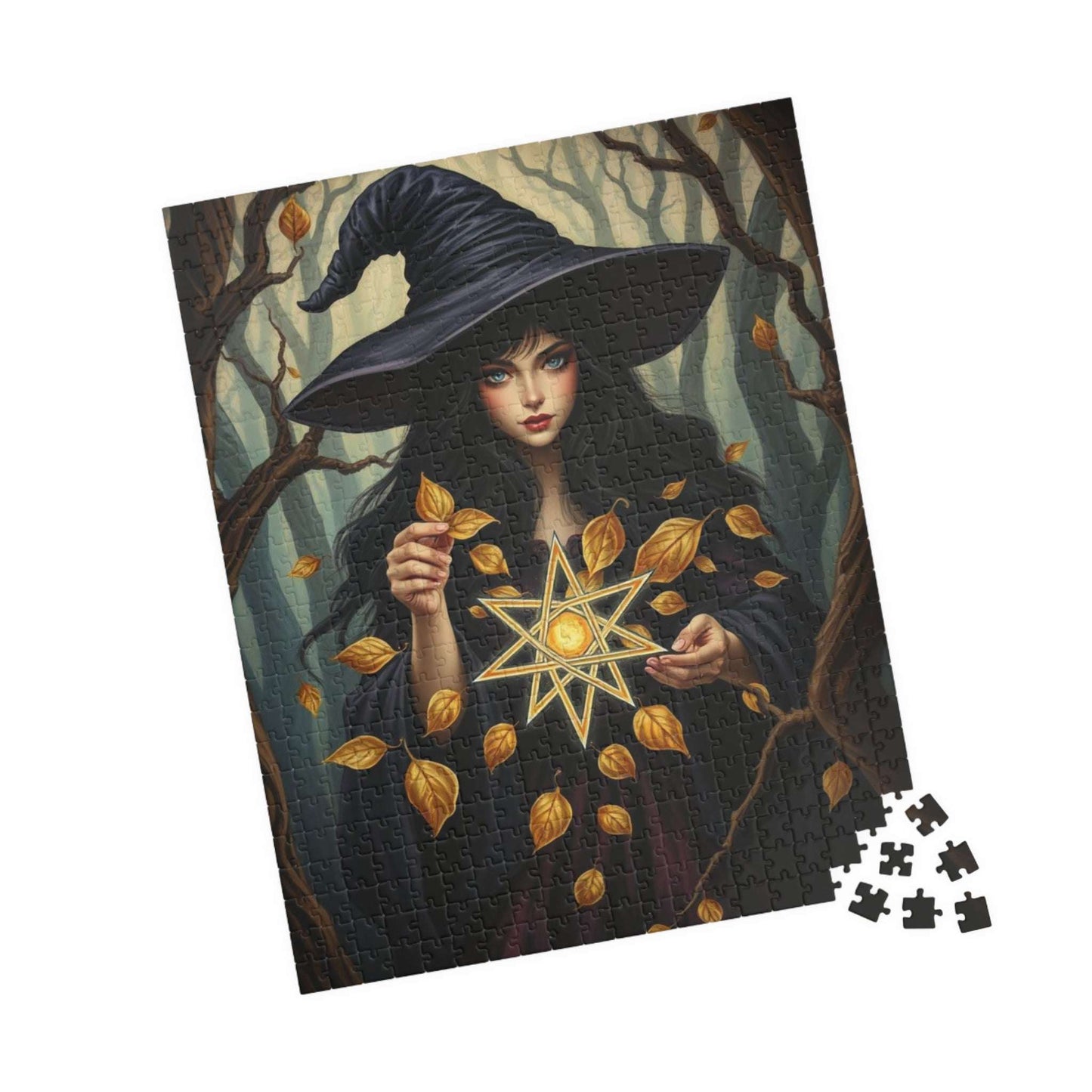Ashes and Embers Magical Witch Puzzle, Enchanting Jigsaw for Adult Cozy Night In, Halloween Decor, Gift for Witch Lover, Mystery Enthusiasts